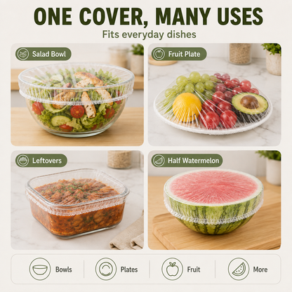 🔥Hot sale-100PCS Disposable Stretch Food Covers for Bowls & Plates🥡