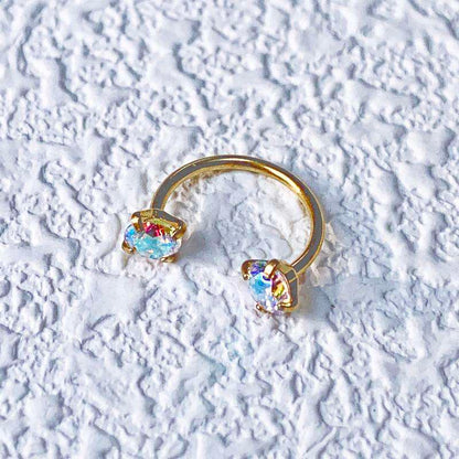 Internally Threaded Gems Nose Ring