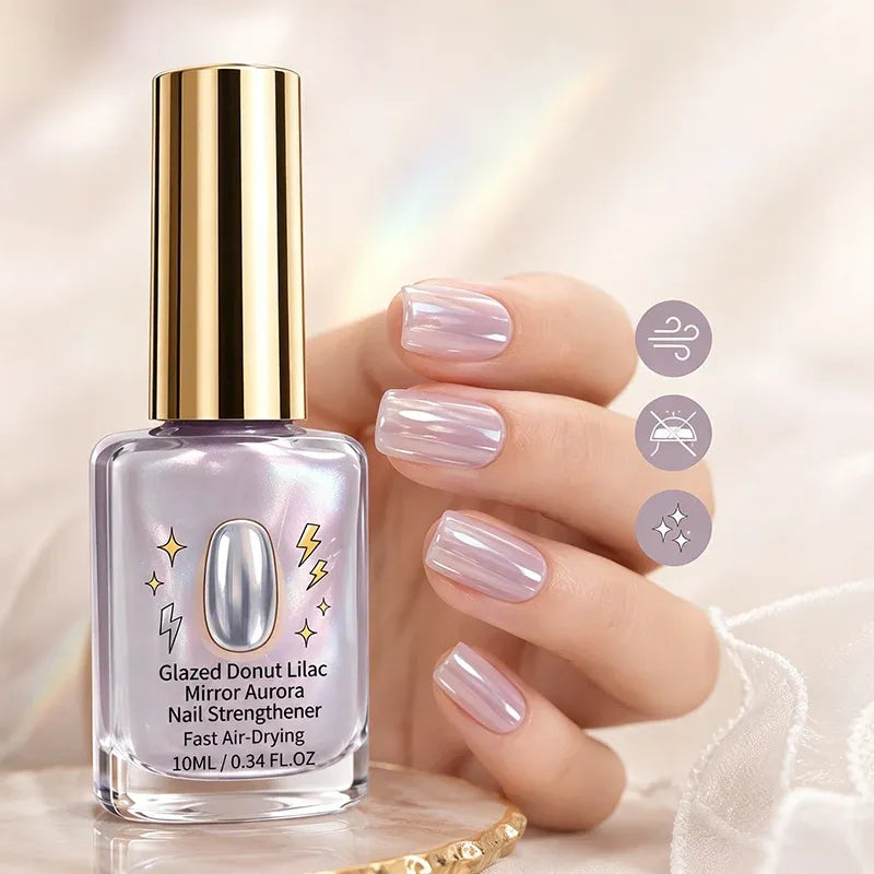 📢📢50% OFF !! ⏰Lilac Glossy Mirror Nail Strengthener✨