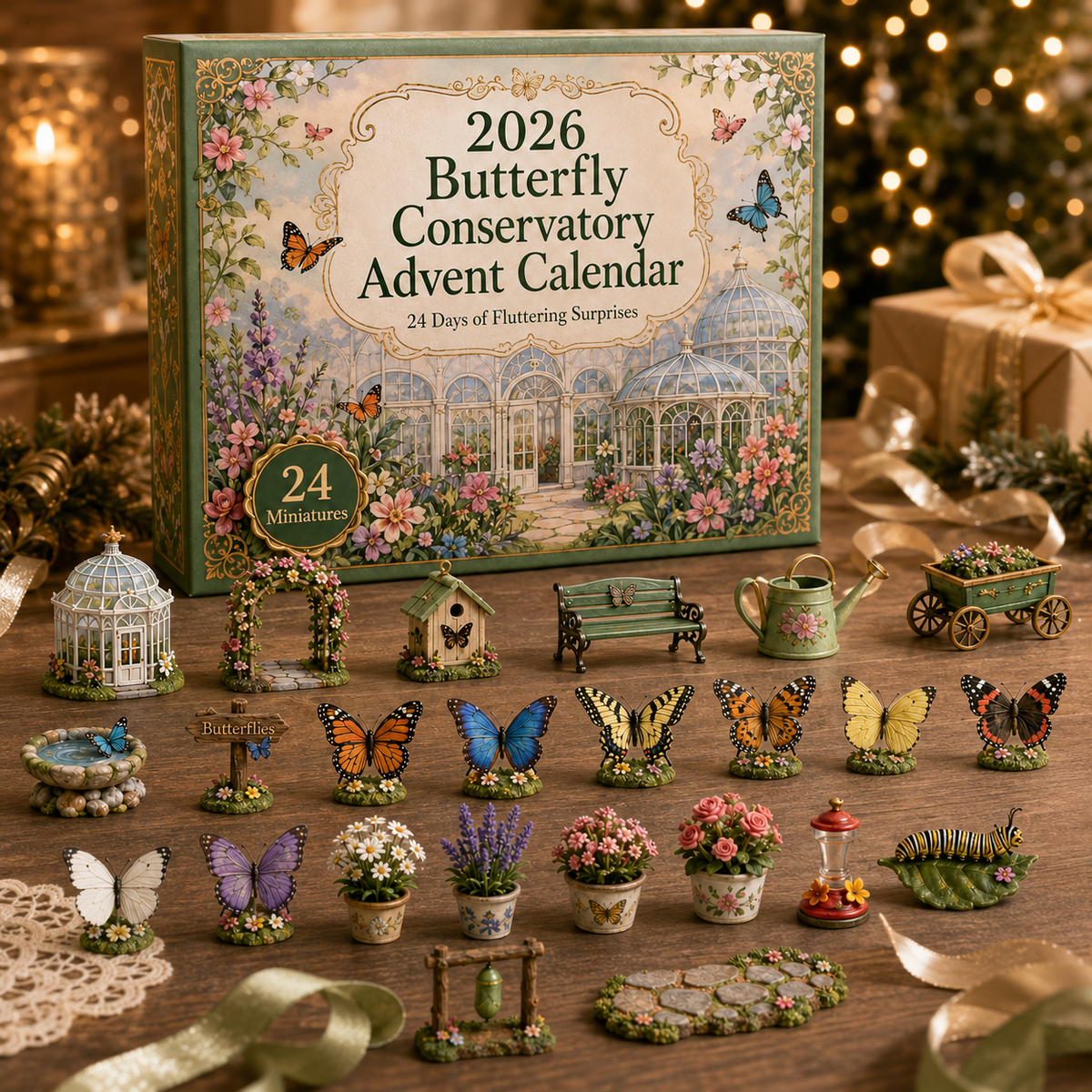 2026 Butterfly Conservatory Advent Calendar 🦋🌿 – 24 Days of Miniature Garden Surprises
