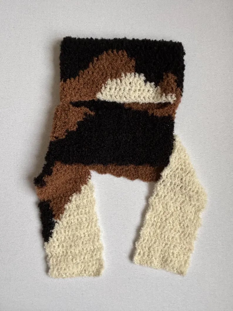 🔥Last Day 50% OFF - 🐾🧶Cozy Up with the Adorable Calico Cat Crochet Scarf