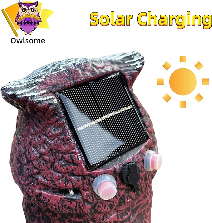 🔥Last 4 hours Sale: Save $30 -🦉Red Solar Owl with Flashing Eyes