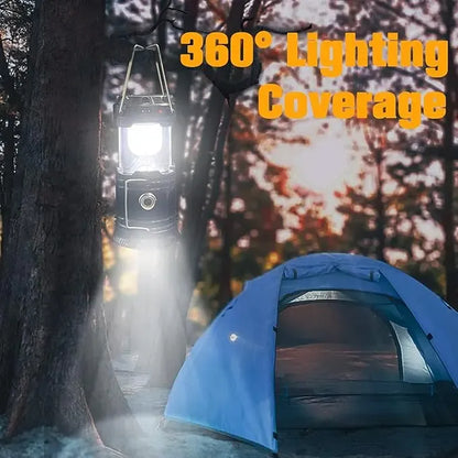 Foldable Compact LED Lanterns💡- Durable, Waterproof, Solar-USB Rechargeable, Solar Powered, Brightness Adjustable, Heat/Freeze Ready, Batteries-Included Emergency Lights with Flashlight Mode