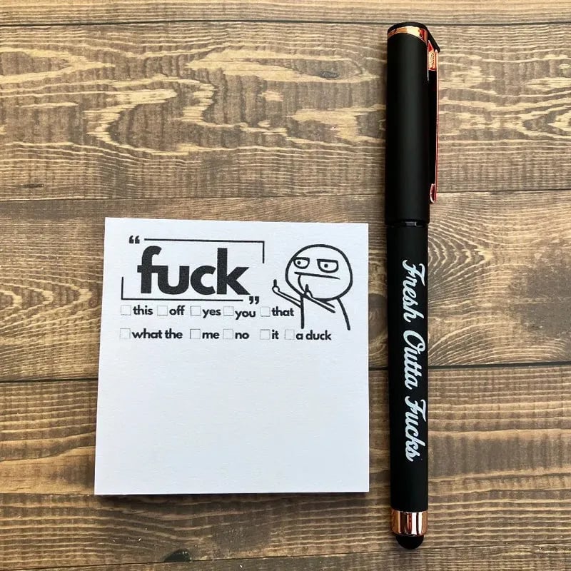 💥Last Day Promotion 50% OFF💝Mental Checkout Bundle | Fresh Outta Fucks Stress-Relief Ballpoint Pen + Rant Pad | Office Christmas Gift Exchange