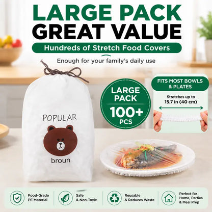 🔥Hot sale-100PCS Disposable Stretch Food Covers for Bowls & Plates🥡