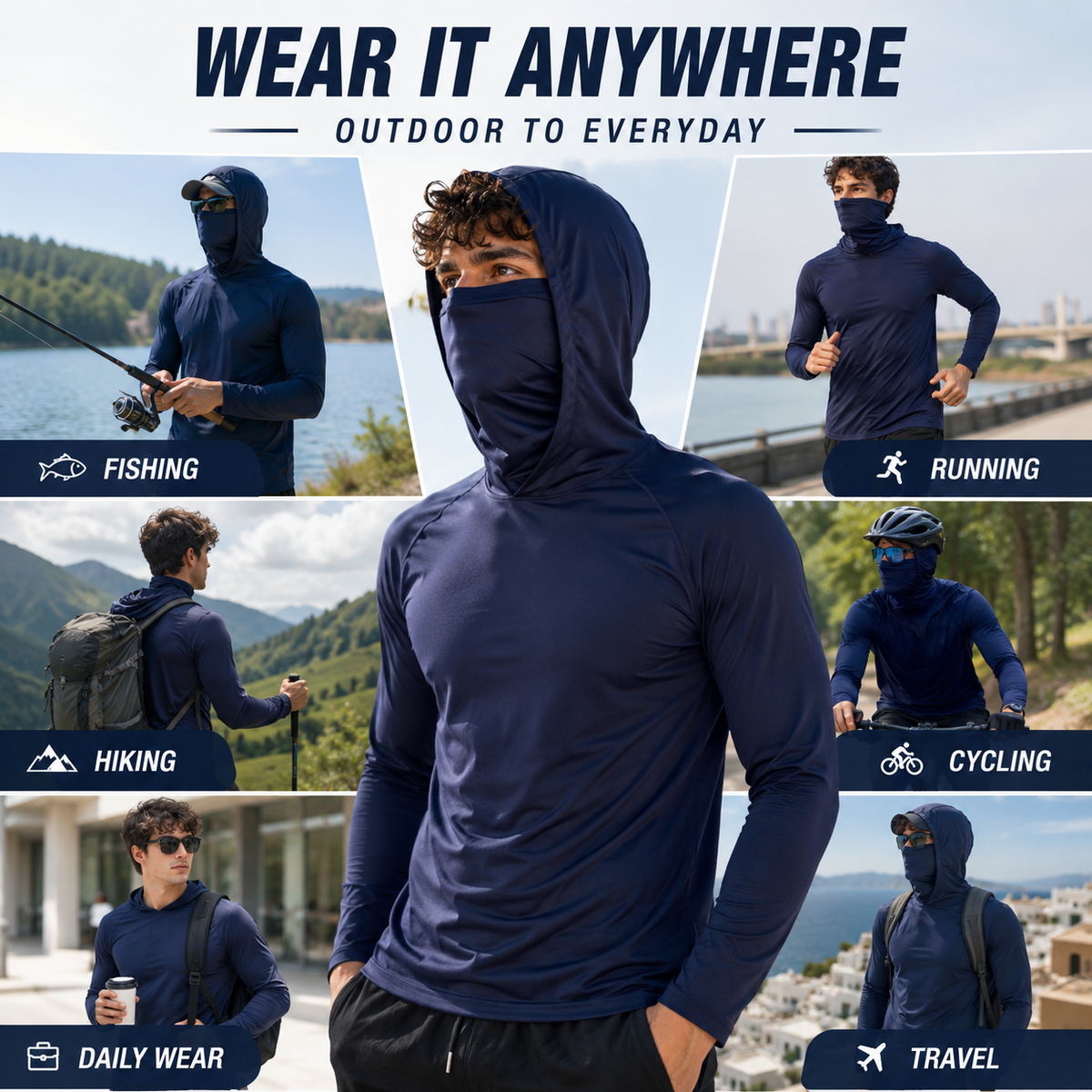 UPF 50+ Protection | Lightweight Active Hoodies for Men – Breathable, Quick-Dry & Built for The Outdoors