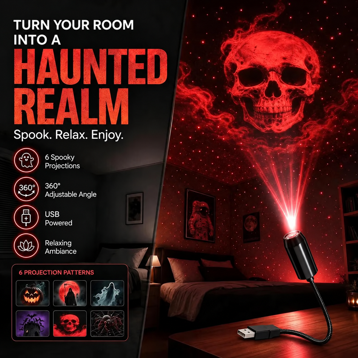Plug‑and‑Play HD Holiday Projector, Multi‑Scene Projection Light for Christmas, Halloween & Faith‑Themed Decor 2026
