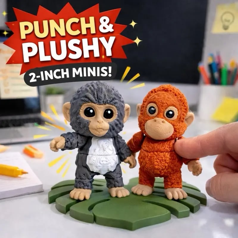 🐒🧸Punch Monkey & His Tiny Plush Buddy Keychain💕🎁Emotional Gift for Animal Lovers, Family, Friends, Loved Ones