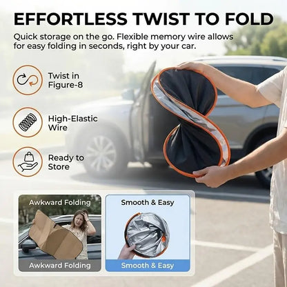 2026 New Portable Heat-Insulating Vehicle Sunshade, Upgraded Thickened Front Window Sun Shade☀️🚗