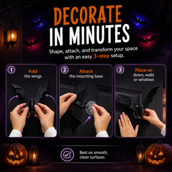 🔥Limited-Time  Halloween LED Flying Bat Decorations