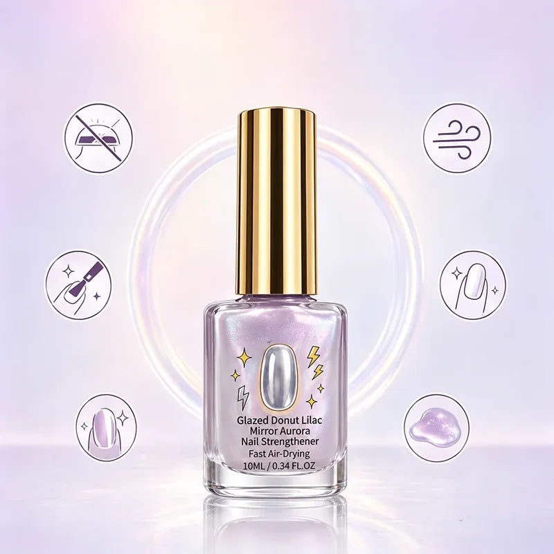 📢📢50% OFF !! ⏰Lilac Glossy Mirror Nail Strengthener✨