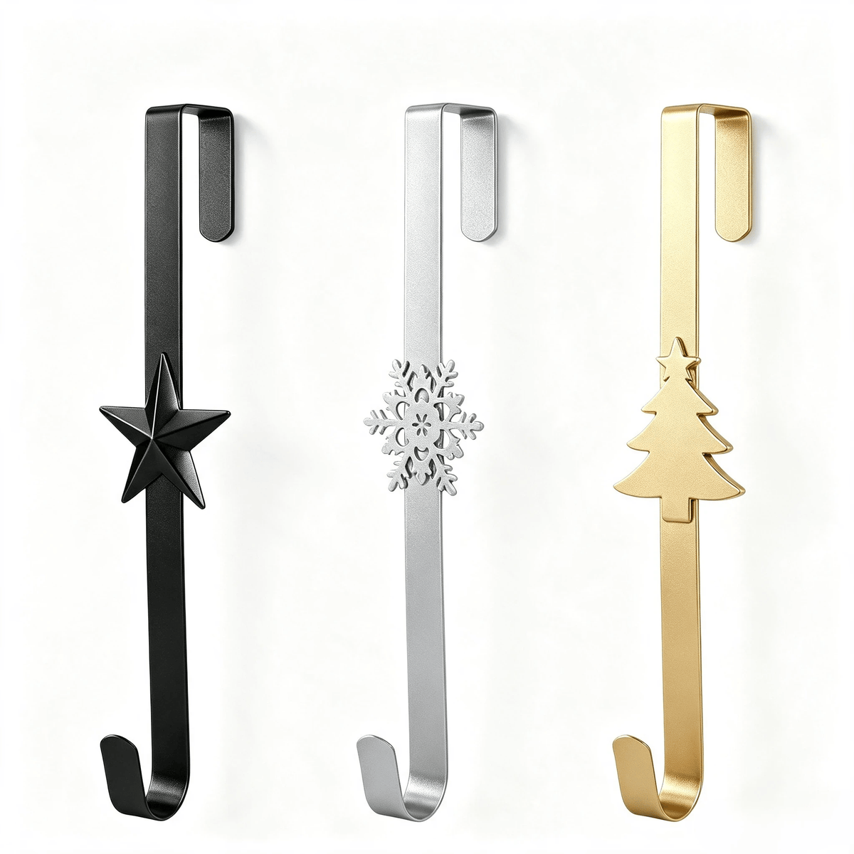 🎄 Metal Over The Door Wreath Hanger | Christmas Snowflake Tree Star Decor Hook🎅