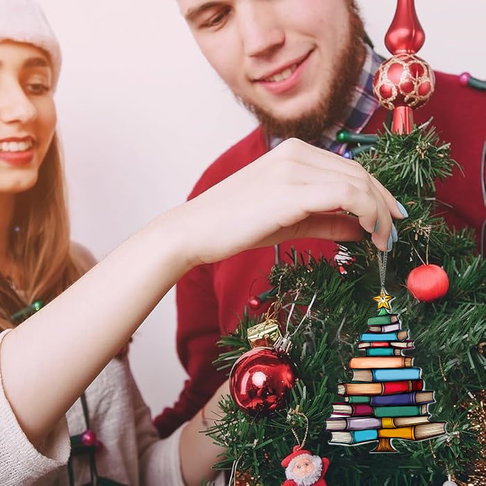 🔥LAST DAY 50% OFF - 🎄📚✨Christmas Book Tree Suncatcher Ornament
