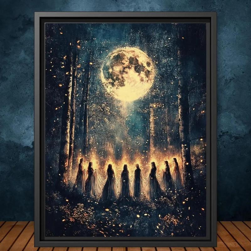 🔥Last Day 50% OFF - 🔮Witches Halloween Wall Art DarkGothic Decor for Home Library