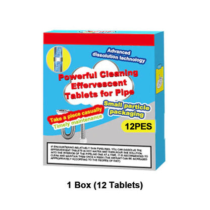 🔥🔥50% OFF ❤️Powerful Cleaning Effervescent Tablets for Pipe, Fast Dissolve Hair Grease Clogs, Deodorizing Antibacterial Pipe Cleaner for Sink Toilet Floor Drain