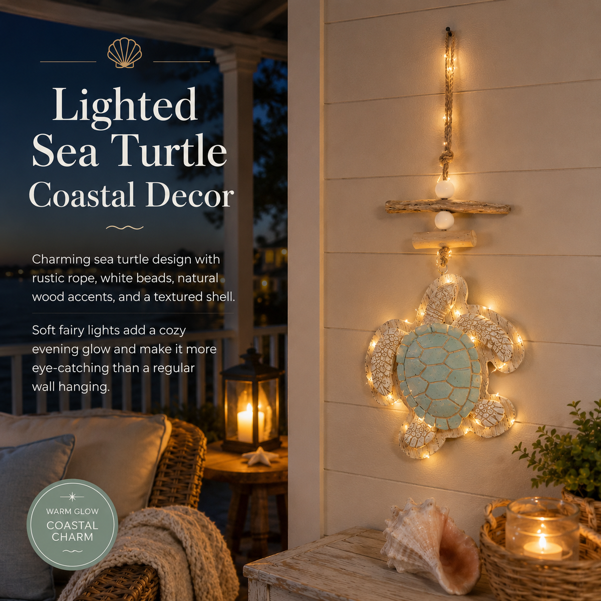Last Day 49% OFF🔥Glowing Coastal Sea Turtle Wall Art