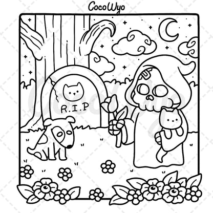Spooky Cute Coloring Book