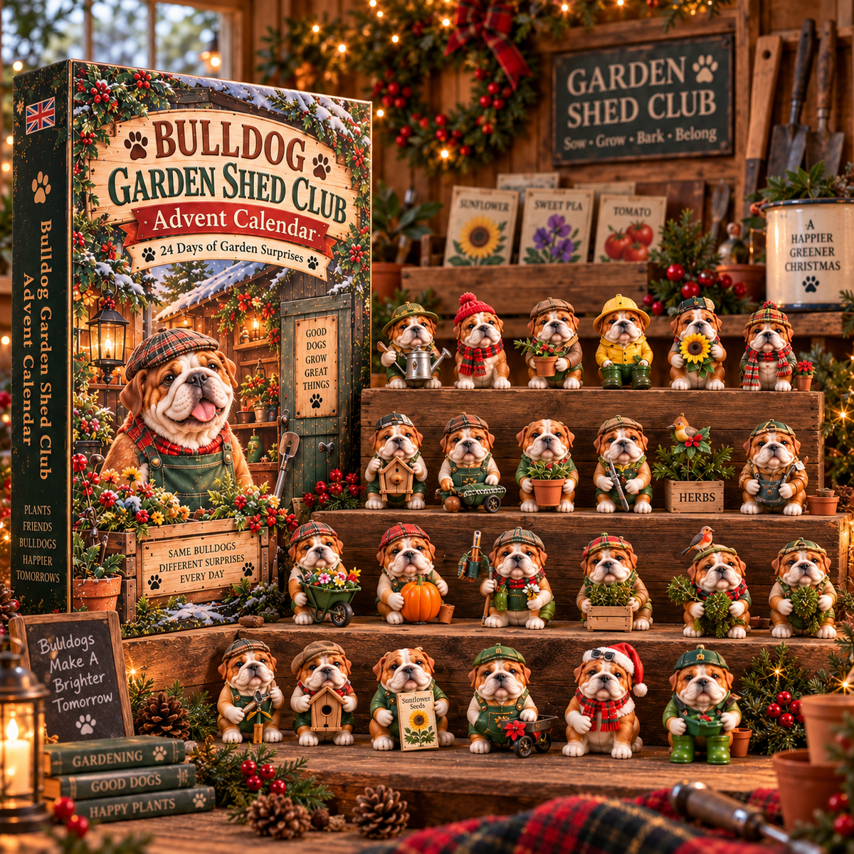 2026 Bulldog Garden Shed Club Advent Calendar 🐶🌿 – 24 Days of Garden Surprises