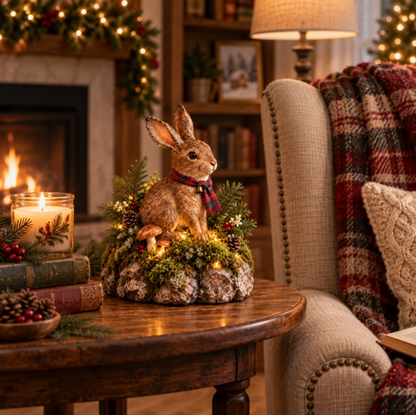 Meet Your New Forest Friend: Lighted Christmas Bunny Statue🐇