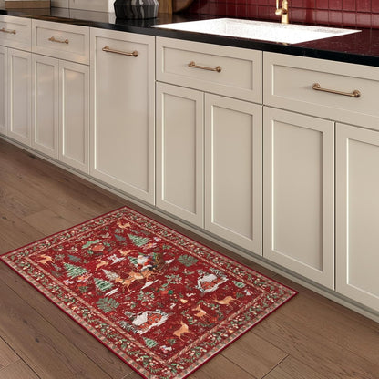 🔥LAST DAY 49% OFF🦌🎄🎅⚡Christmas Deer Santa Long Rug