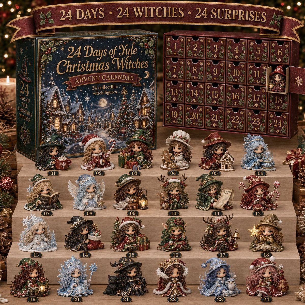 🧙‍♀️ 24 Days of Witchy Magic – 2026 Potion & Spellcraft Advent Calendar with 24 Enchanted Collectible Witch Figurines & Daily Surprises