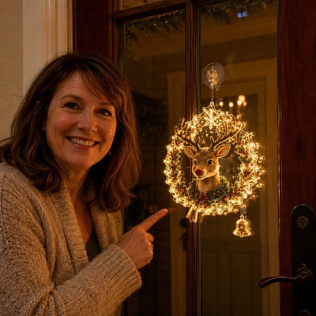🏅 2026 Best Seller ✨🎄Lighted Christmas Window Decoration with Suction Cup | Warm LED Window Light with Double-Layer Design & Multiple Festive Styles ✨