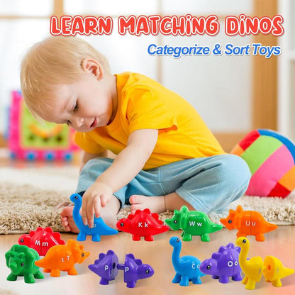 🦕 13 Colorful Dinosaurs · 26 Uppercase & Lowercase Letters Set for Toddlers
