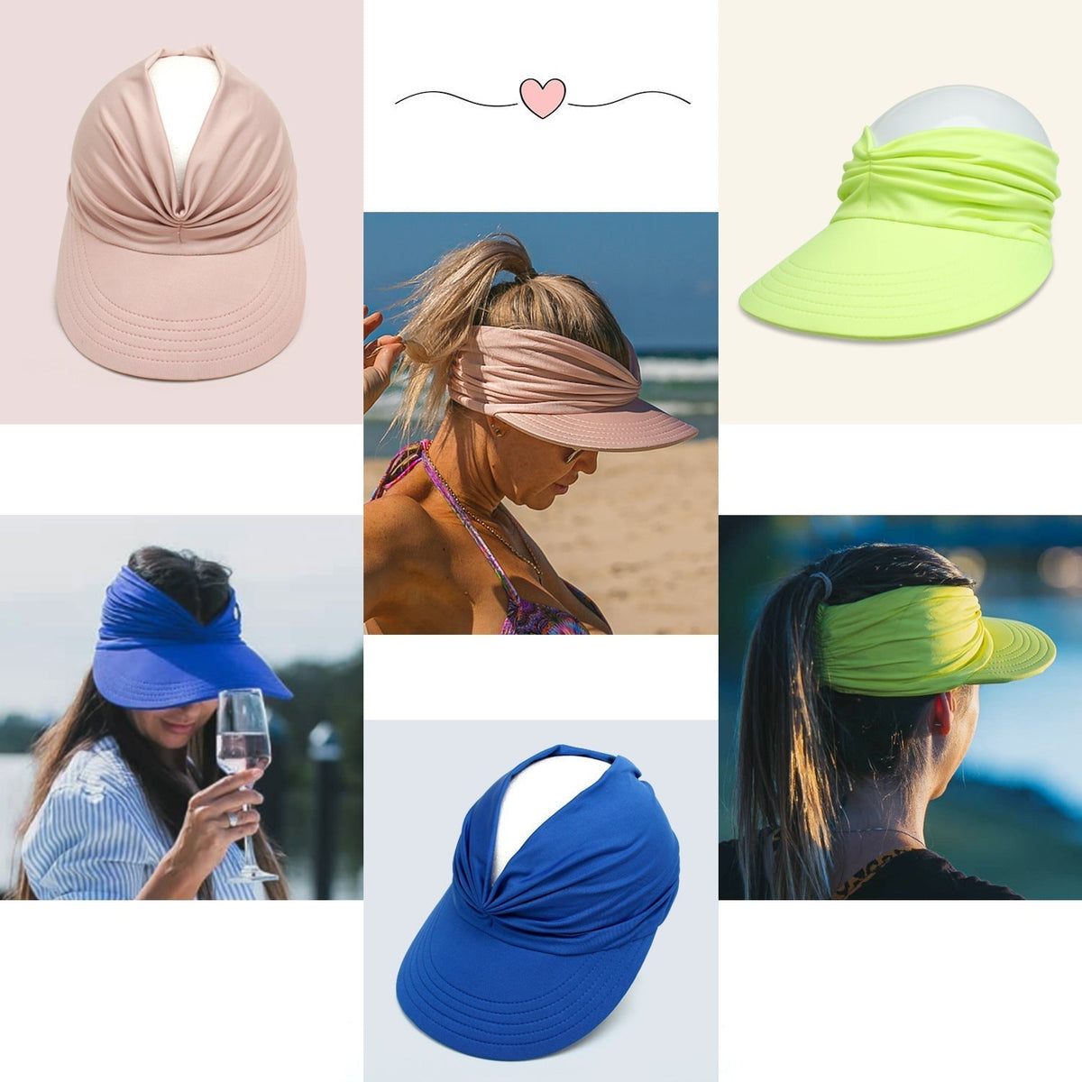 UPF 50+ Sun Visor Ponytail Hat