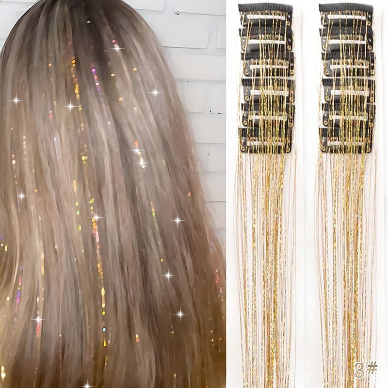 🔥Last Day 50% OFF✨Clip-in Tinsel Hair Extensions (A set of 12 pieces)
