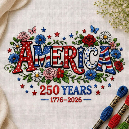 🔥Last Day 50% OFF - 🪡America 250 Years Cross Stitch Kit