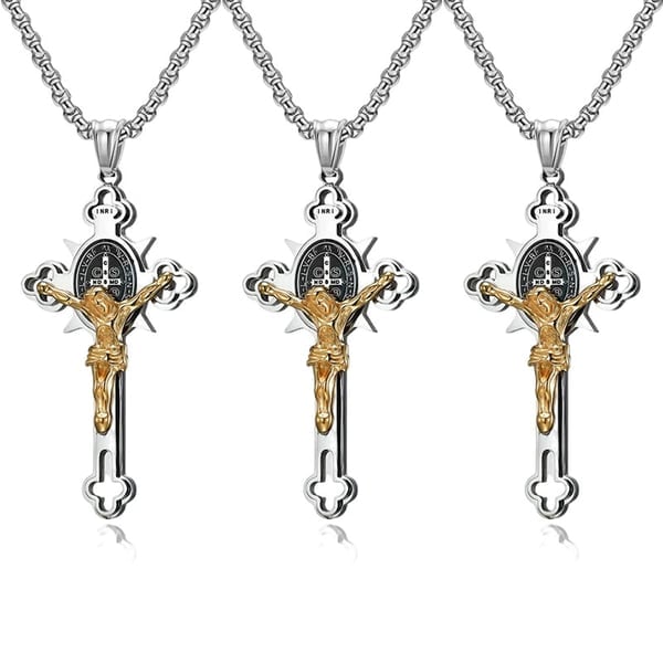 🔥Last 4 hours Sale: Save $30 -✨ST.Benedict Protection Cross Power Pendant Necklace