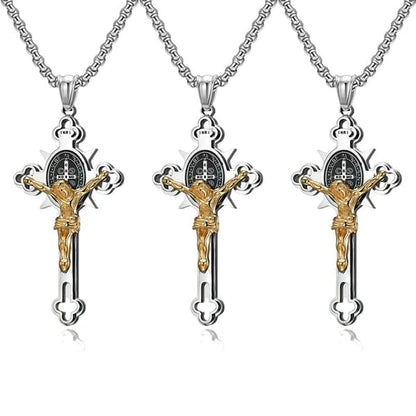 🔥Last 4 hours Sale: Save $30 -✨ST.Benedict Protection Cross Power Pendant Necklace