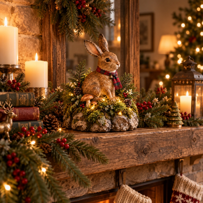 Meet Your New Forest Friend: Lighted Christmas Bunny Statue🐇
