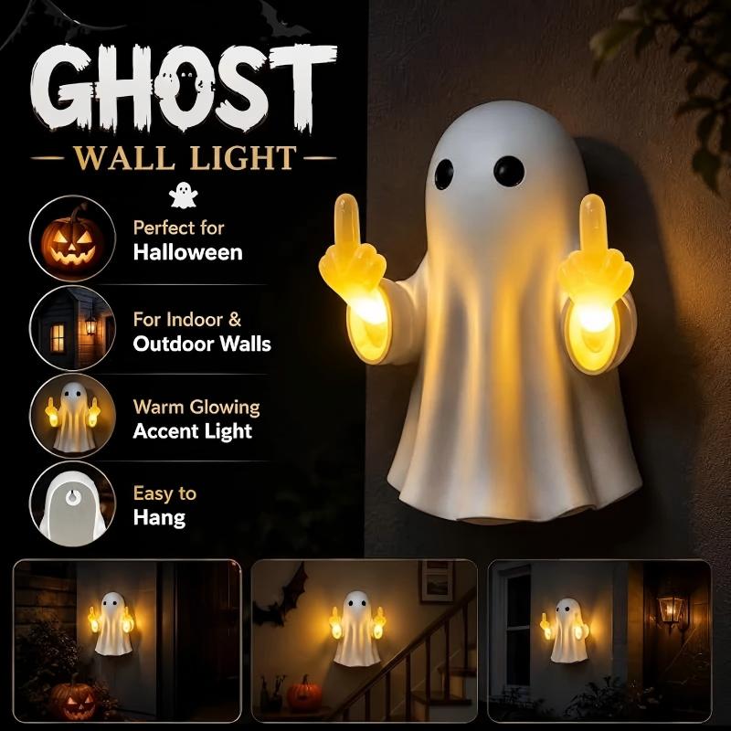Cute Ghost Night Light with Middle Finger Gesture