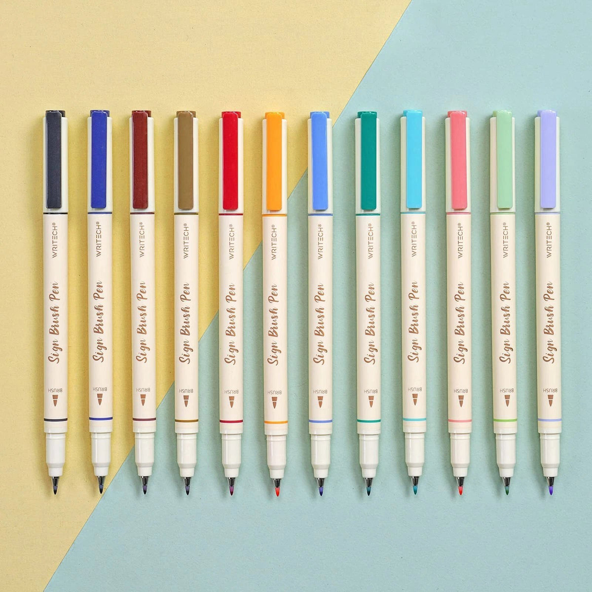 🔥Last Day 50% OFF💝Arts Sign Brush Pen 12 Pastel Colors Water Based Ink Lettering Calligraphy