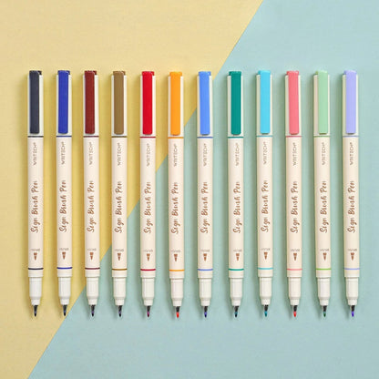 🔥Last Day 50% OFF💝Arts Sign Brush Pen 12 Pastel Colors Water Based Ink Lettering Calligraphy