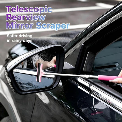 Multipurpose Telescopic Car Snow Scraper with Squeegee for Windshield and Side Mirror