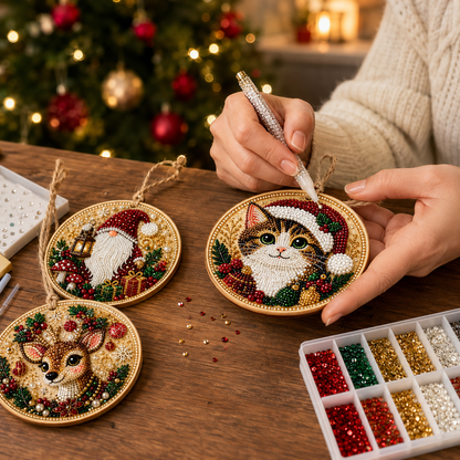 6-Piece Christmas Diamond Painting Ornament Kit – 4 Festive Collections