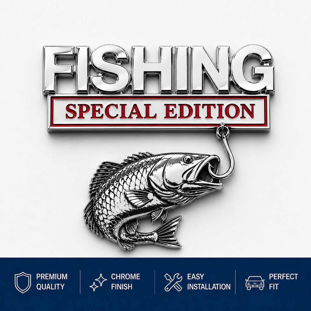 🔥Hot Sale 49% OFF- 🎣 Fishing Special Edition Premium 3D Metal Vehicle Emblem Badge
