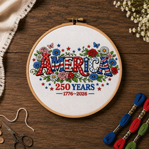 🔥Last Day 50% OFF - 🪡America 250 Years Cross Stitch Kit