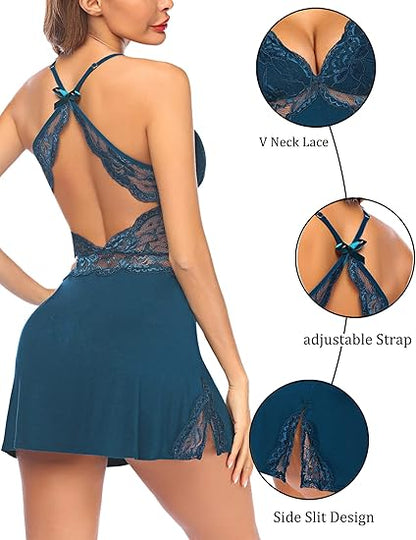 🔥Last Day 50% OFF - Lace Chemise Sleepwear Nightgown Bodysuit Lingerie👗