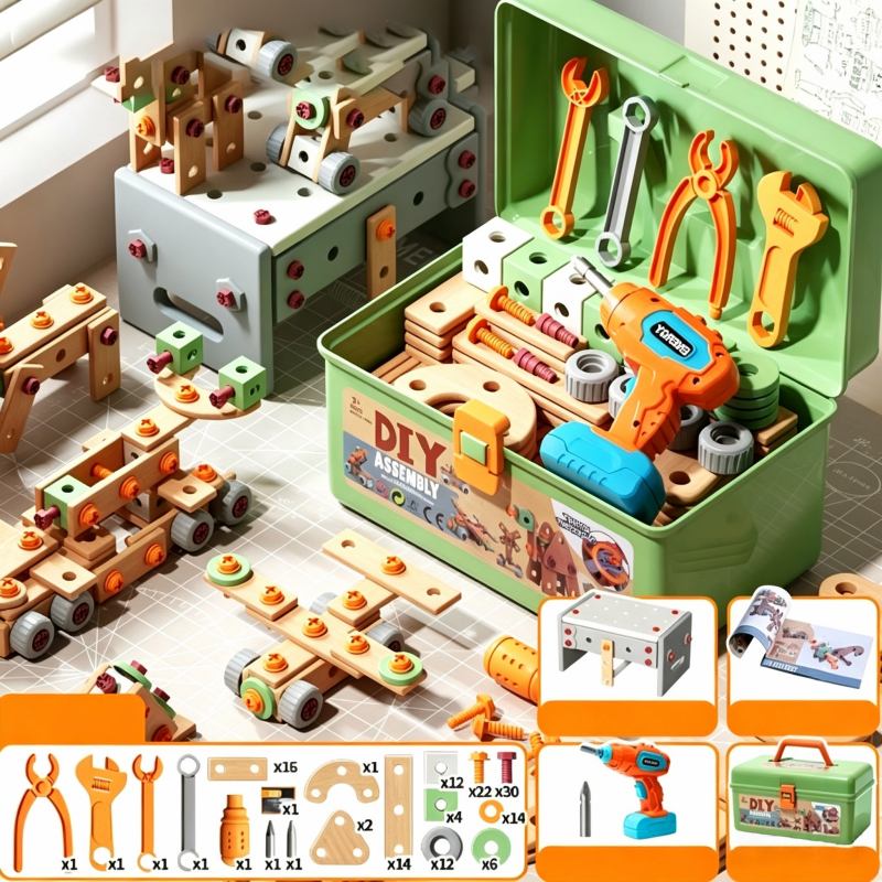 Kids' Electric Drill Screw Building Set