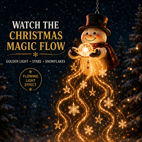 🎄Last day for 50% off🎄Snowman Magic Fountain™ – Hanging Solar Snowflake Cascade Christmas Light