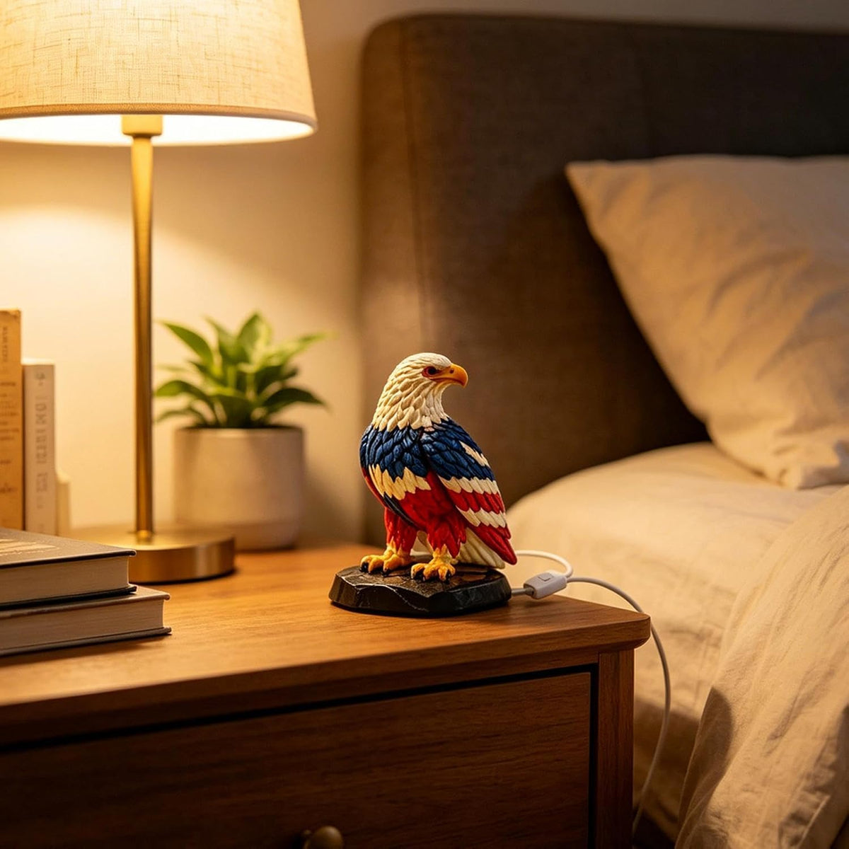 🔥Last Day 49% OFF - 🦅🌙U.S. 250th Eagle Stained Table Lamp✨