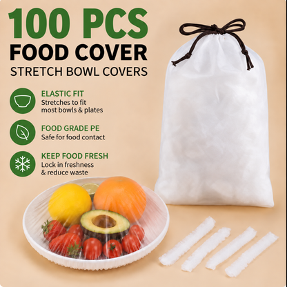 🔥Hot sale-100PCS Disposable Stretch Food Covers for Bowls & Plates🥡
