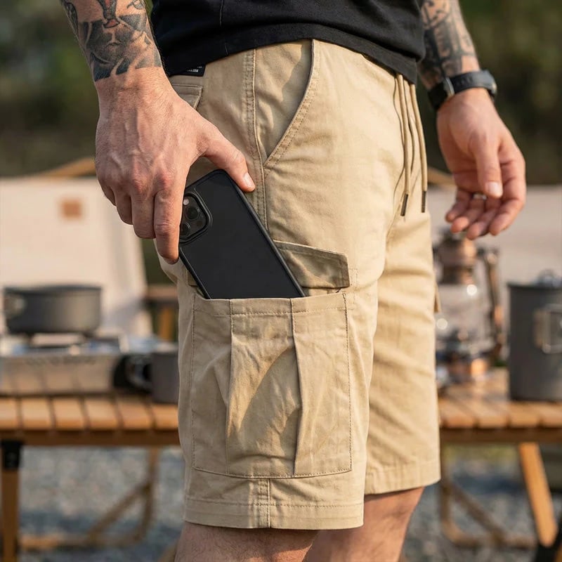 💖🩳 Men's Casual Cargo Shorts with Drawstring Waist – Multi-Pocket, Lightweight & Breathable 👖✨