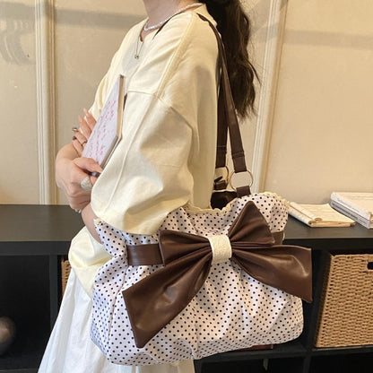 🔥Last Day 49% OFF - 🎀🖤 Trendy Polka-Dot Bow Tote Bag