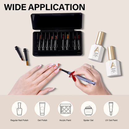 🎨 Aillsa Nail Art Brush Set ✨｜DIY Manicure Fun with 12 Replaceable Tips