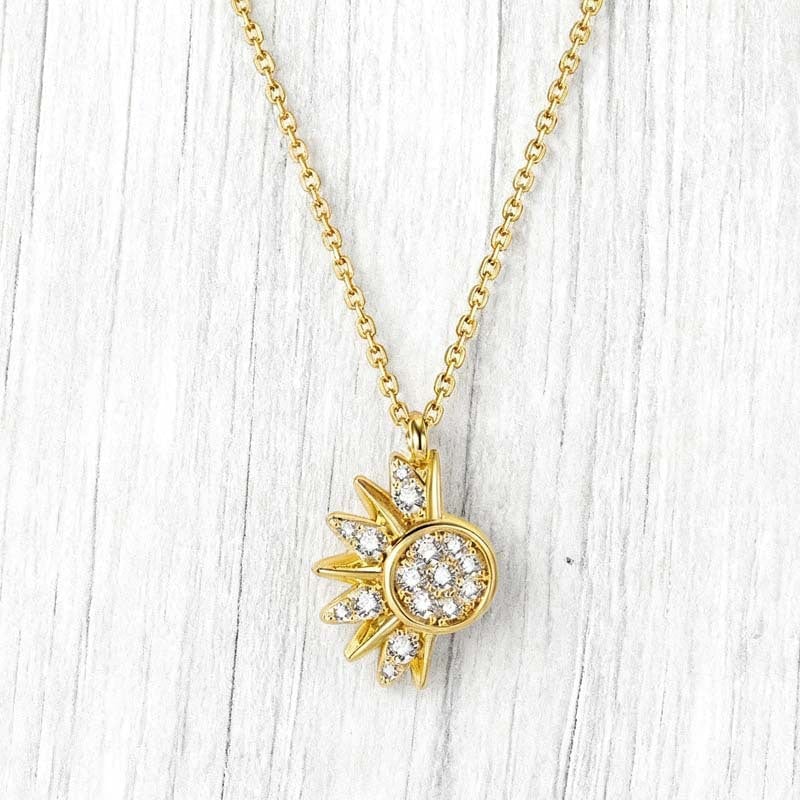 🔥Last Day 49% OFF - 🔆🌙Sun and Moon Pendant Necklace with Rhinestones