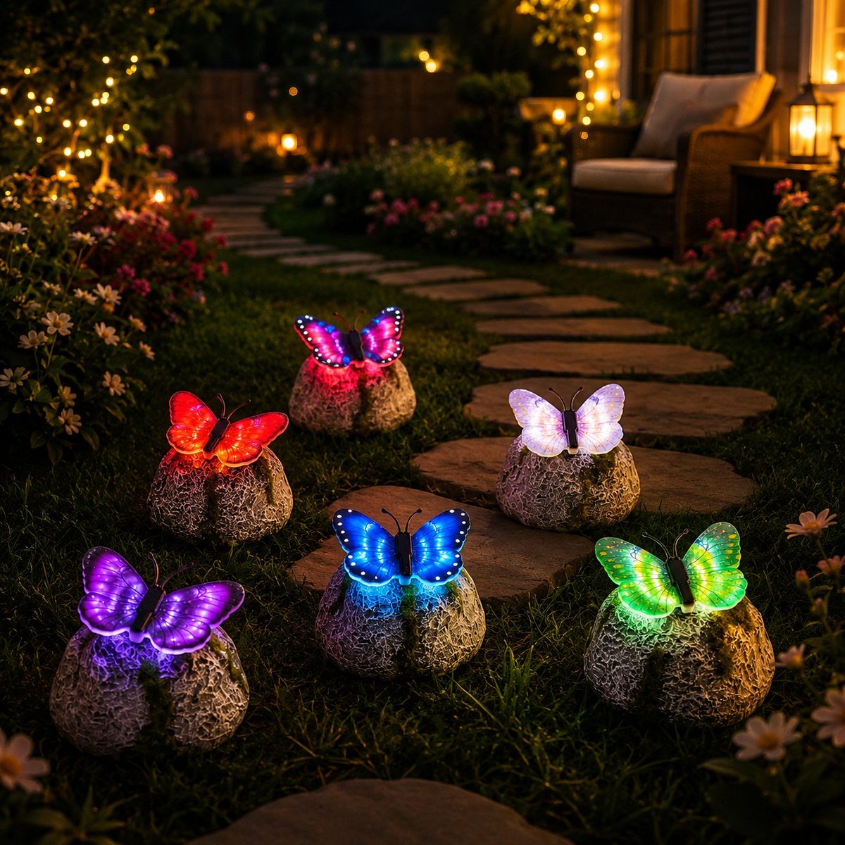 🔥2026 Hot sale🦋Illuminated Butterfly Stone Garden Light